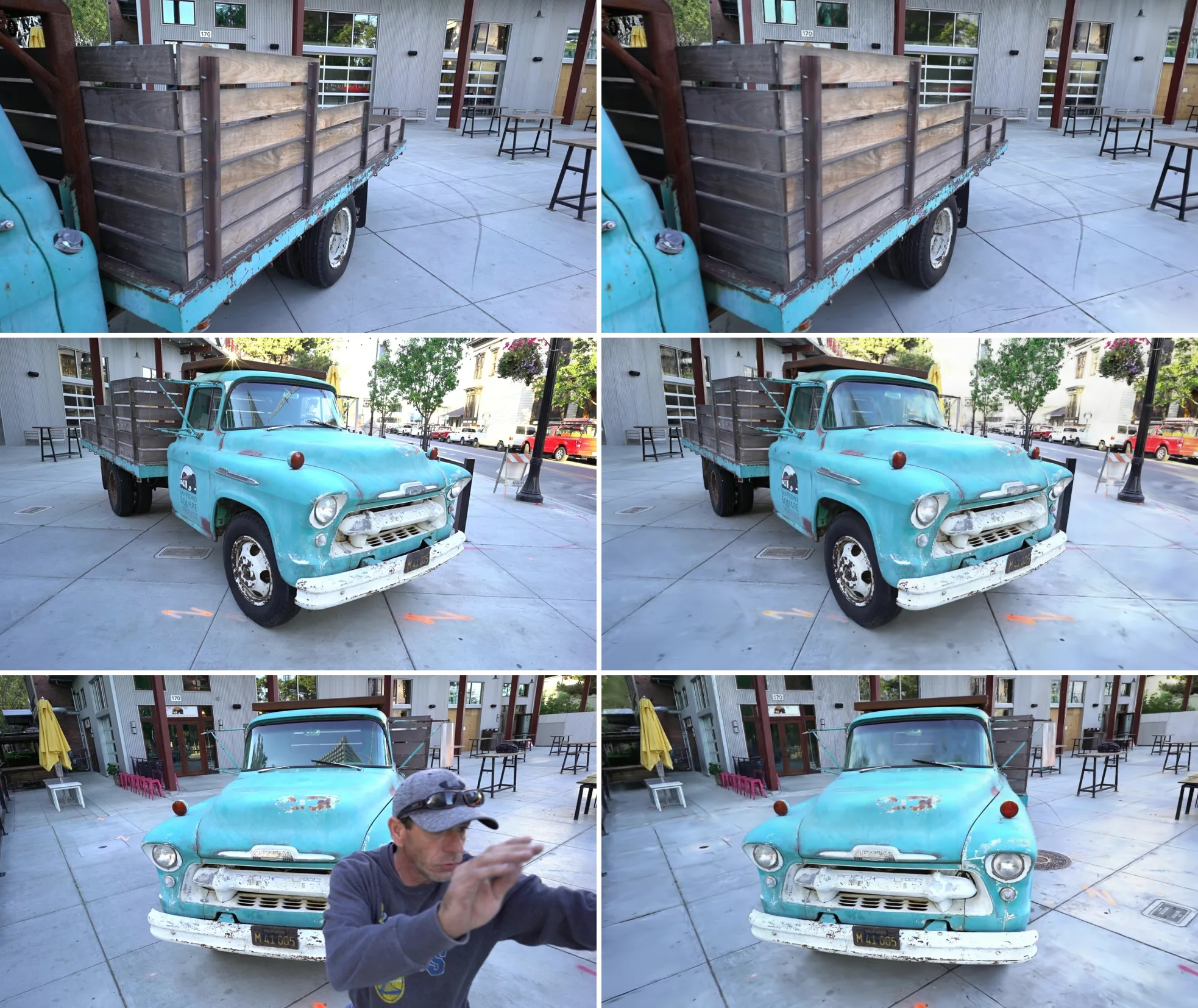 Photographs against plugin renders at the best, median and worst views of the Truck scene